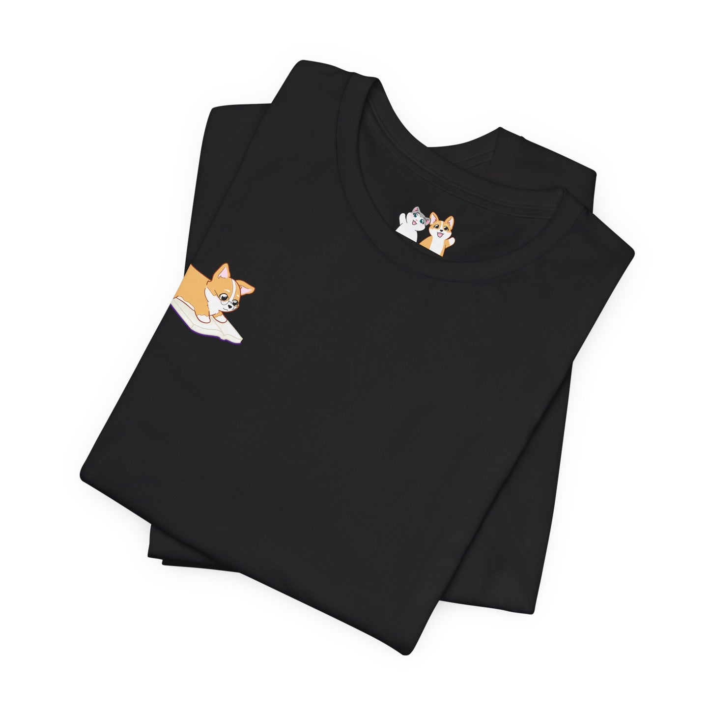 Corgi Reading a Book - Super Soft Cotton Airlume Unisex T-Shirt