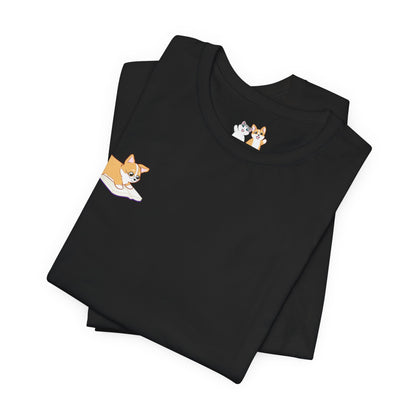 Corgi Reading a Book - Super Soft Cotton Airlume Unisex T-Shirt
