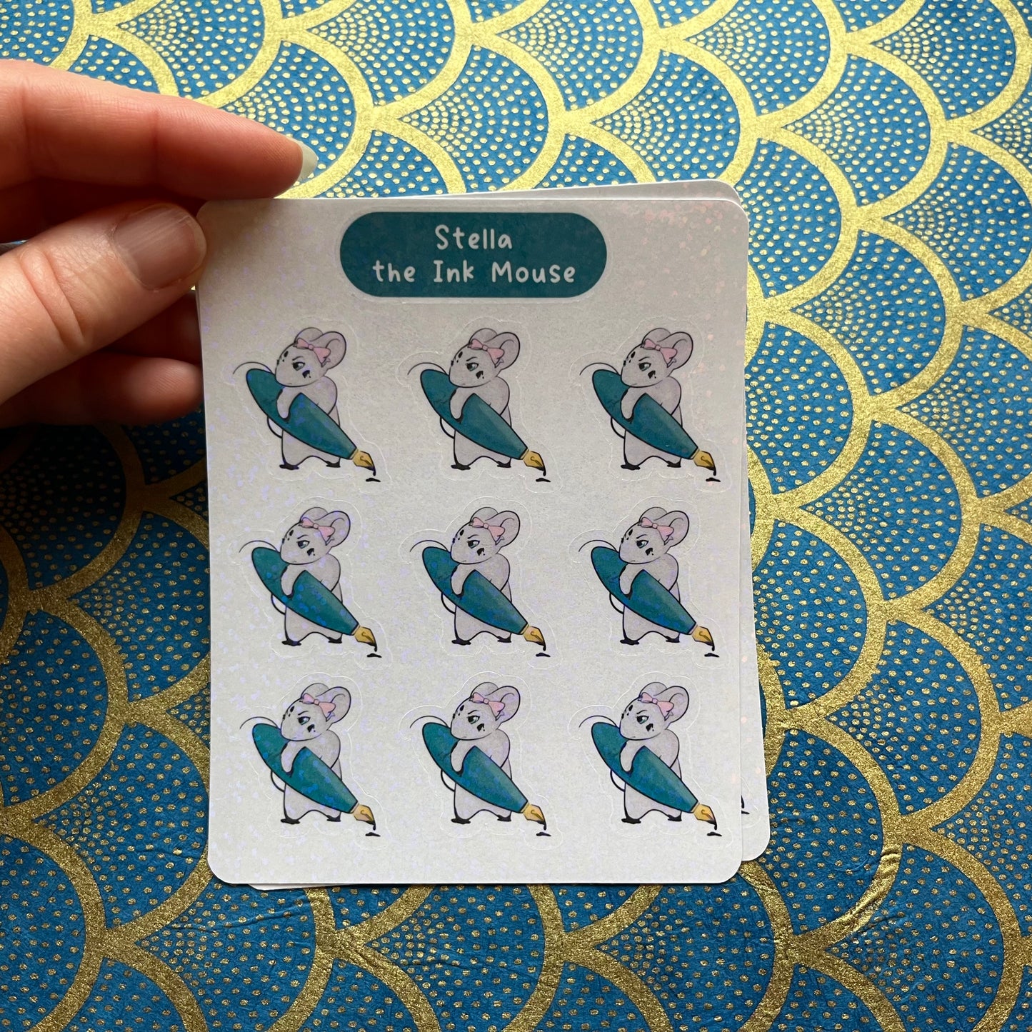 Stella the Ink Mouse Holographic Sticker Sheet