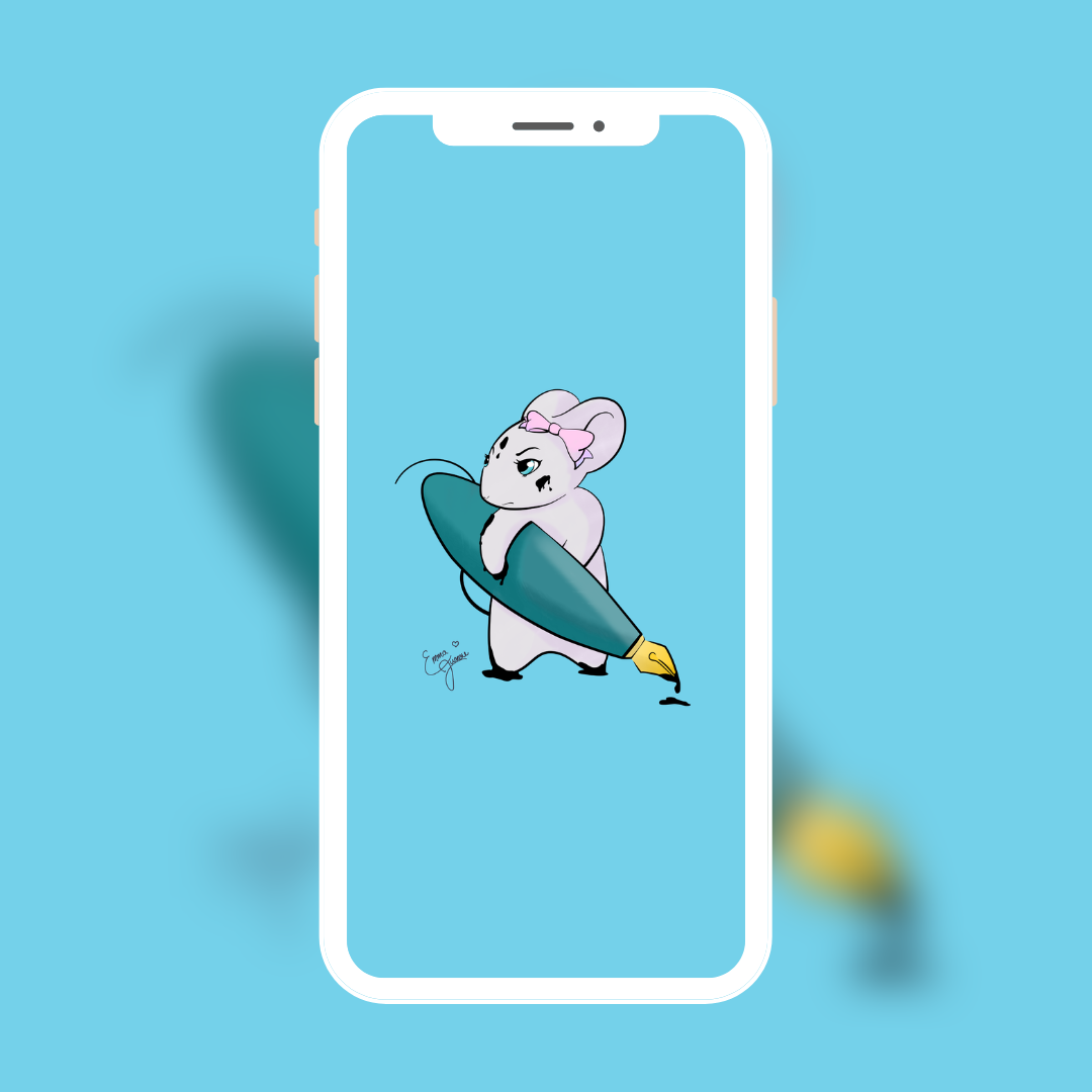Ink Mouse Stella - Mobile Wallpaper - Available in  different colors